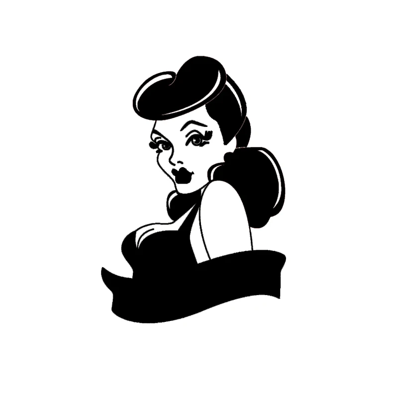

LLY-0958 Fashion Style Sexy Girl Retro Woman Modeling Decals PVC Car Sticker New Design Fashion Cool Style Waterproof Decals