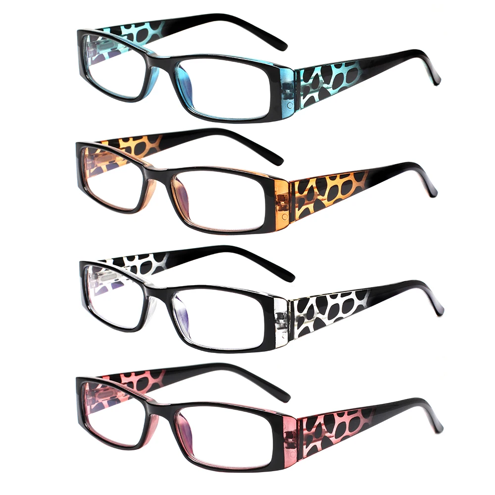 

Boncamor Reading Glasses Spring Hinges Men and Women Widened Printed Mirror Legs HD Reader Prescription Eyeglasses 0~600