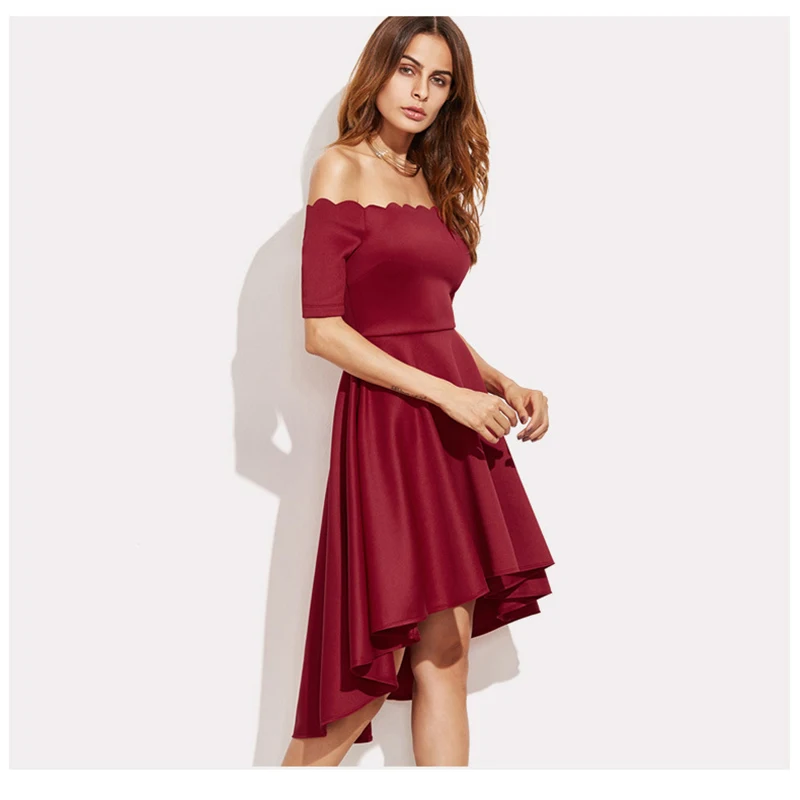 Новинка 2019 женское элегантное платье с открытыми плечами и коротким рукавом