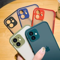 camera protection shockproof phone case for iphone 12 pro max mini 11 xr xs 7 8 plus 6 6s se 2020 hybrid matte soft back cover