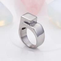 haoyi stainless steel creative geometric ring for men fashion personality party finger jewelry gift