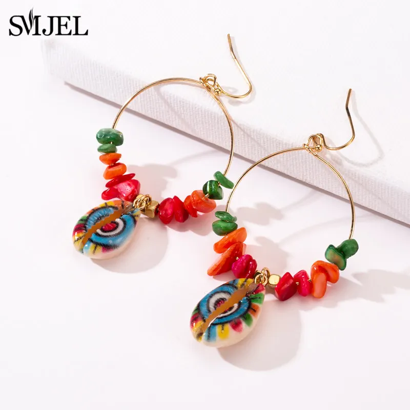 SMJEL Boho серьги из бижутерии ювелирные изделия этнический разноцветный