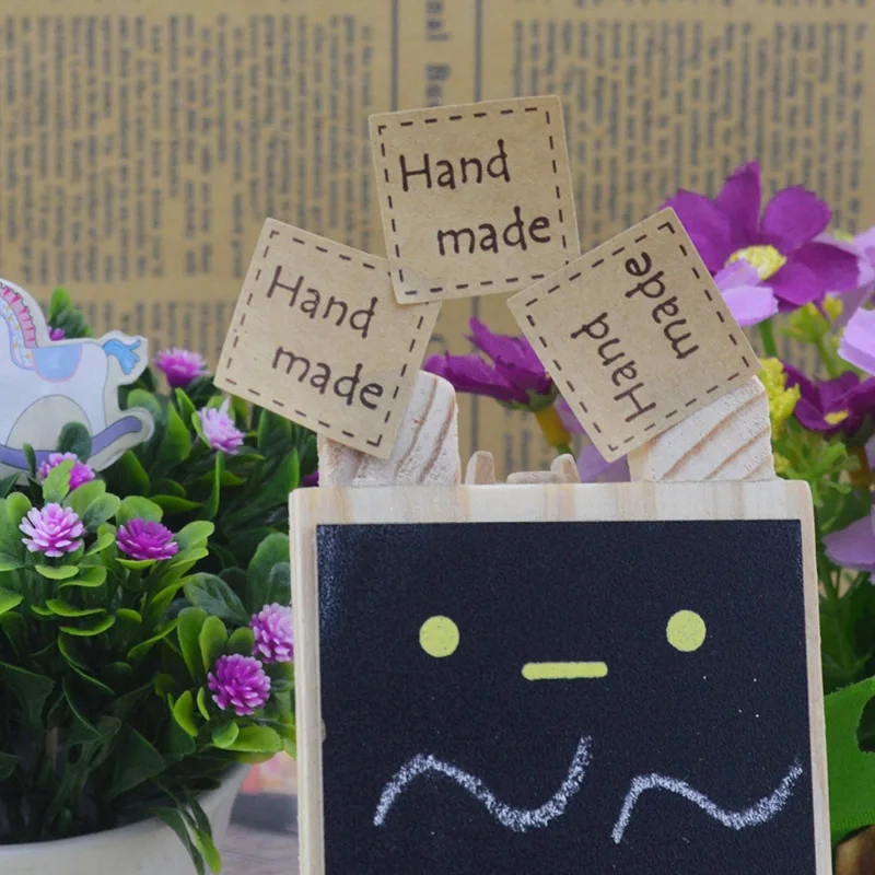 10 листов = 200 шт. наклейки для этикеток ручной работы клейкие крафт-бумага