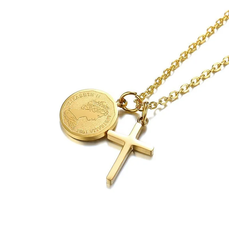 Женское Ожерелье из нержавеющей стали с кулоном в виде золотистой королевы