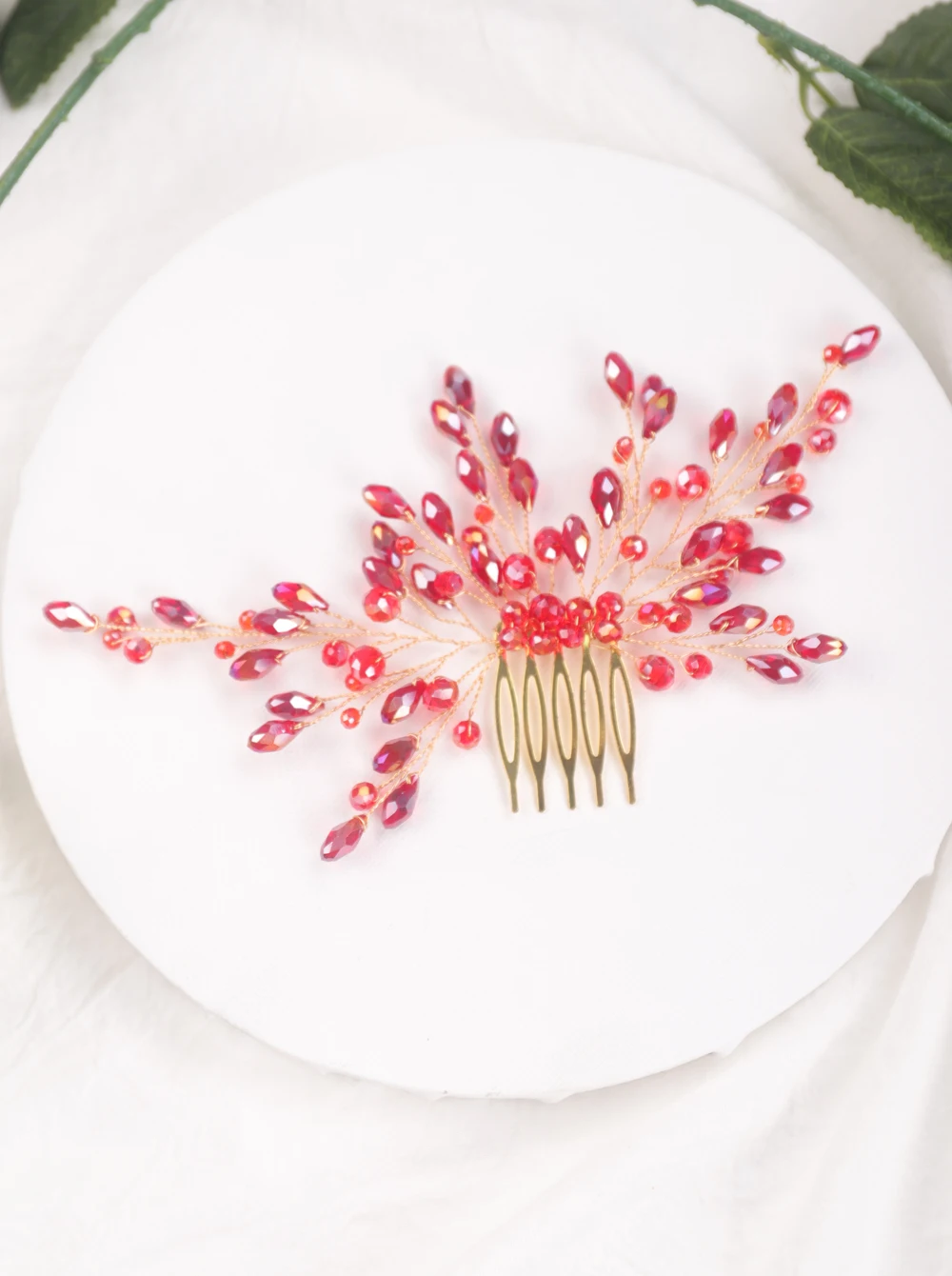 Богемный Черный Красный Зеленый Кристалл женские гребни невесты аксессуары для