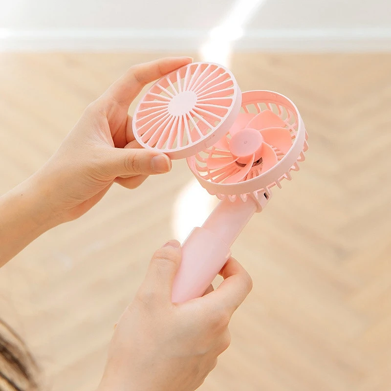 

Portable Handheld Fan Mini Rechargeable Silent USB Desktop School Fan (Pink)