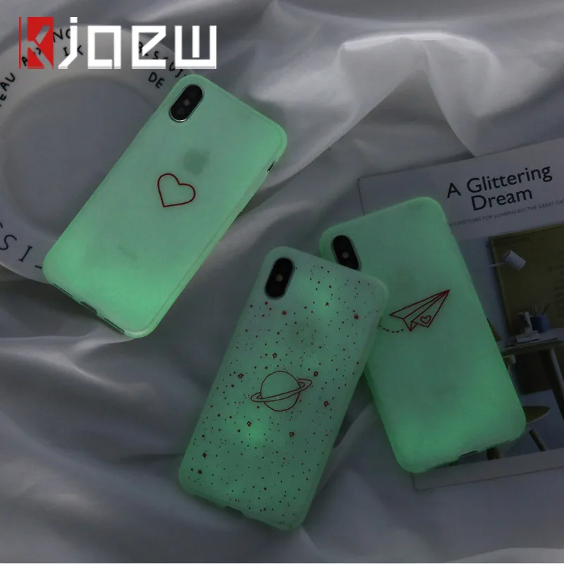 KJOEW светящийся силиконовый чехол для iPhone 7 6s 8 Plus X XR XS MAX чехлы телефонов с