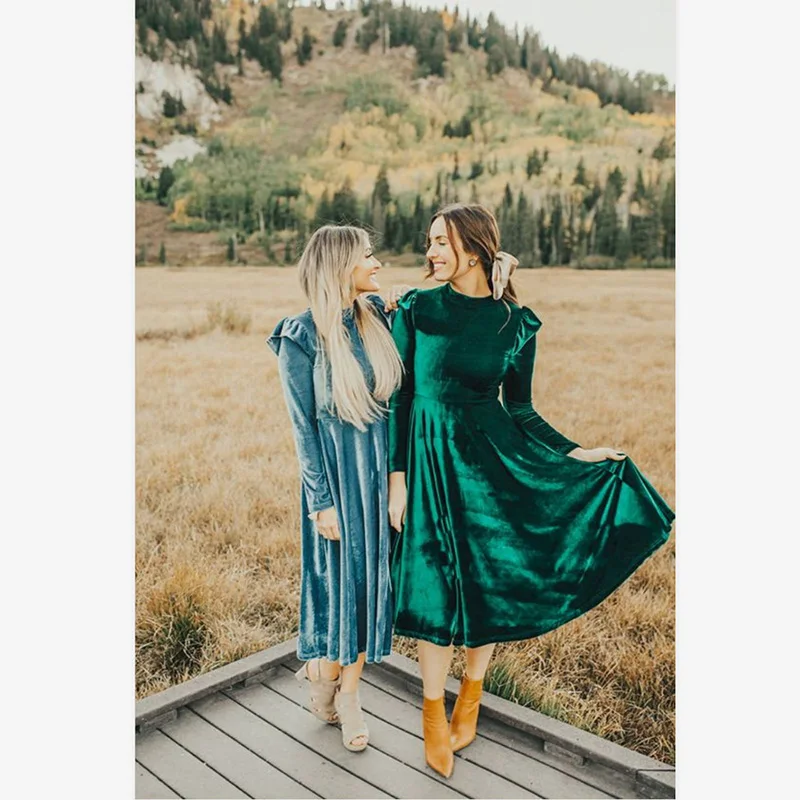 HE Hello Enjoy/осеннее платье для мамы и дочки платья с длинными рукавами для маленьких девочек одинаковые комплекты для семьи Одежда для мамы и дочки