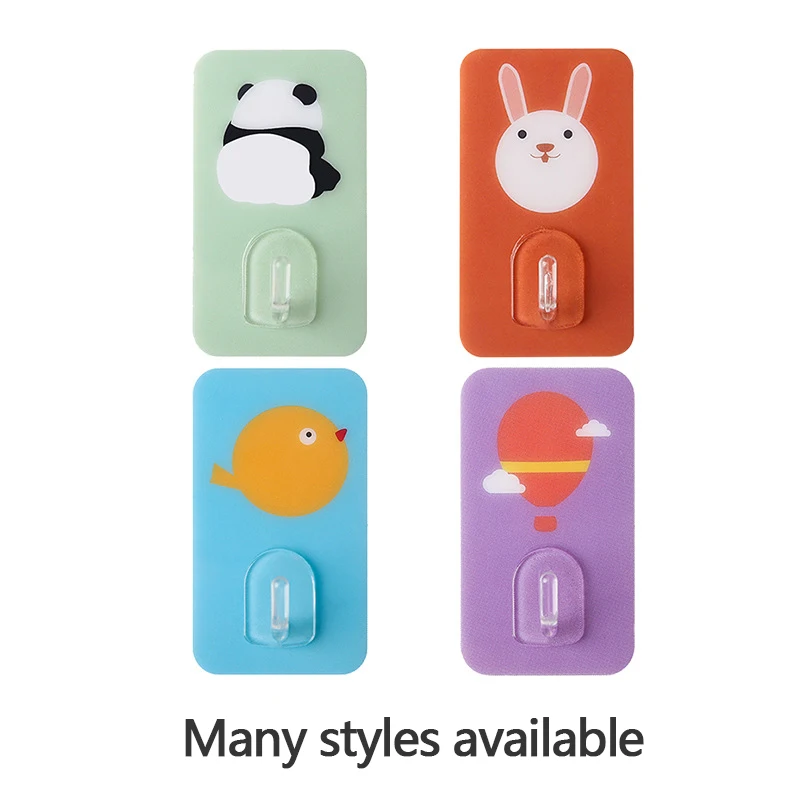 

10pcs Key hook free punching strong viscose the wall seamless hanger storage creative cute hook home hook storage applianc