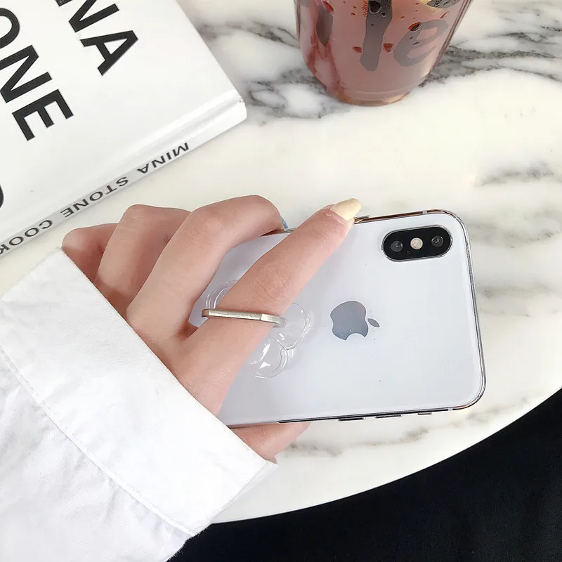 Universal Phone Holder Foldable Finger Ring Stand Cute Mobile  Transparent Bracket For iPhone 13 Xiaomi держатель для телефона
