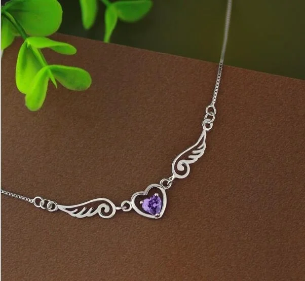 Женское ожерелье с подвеской в виде ангелов мечты крыльев любви сердца подарок