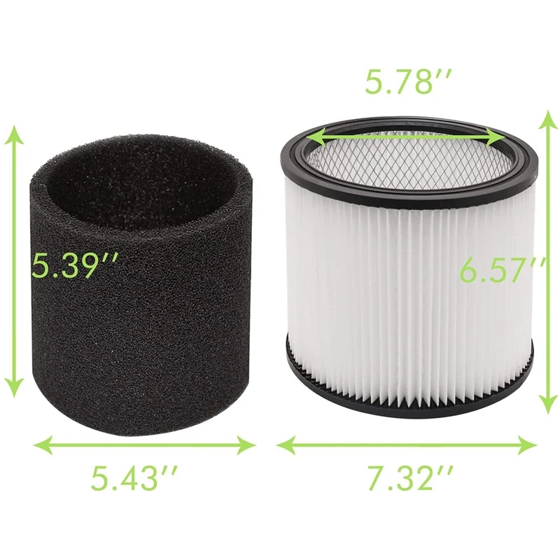 

Cartridge Filter for Shop-Vac 90350 / 90304 Foam Sleeve for 90585 Dry and Wet Vacuum Cleaners Spare Parts Accessories