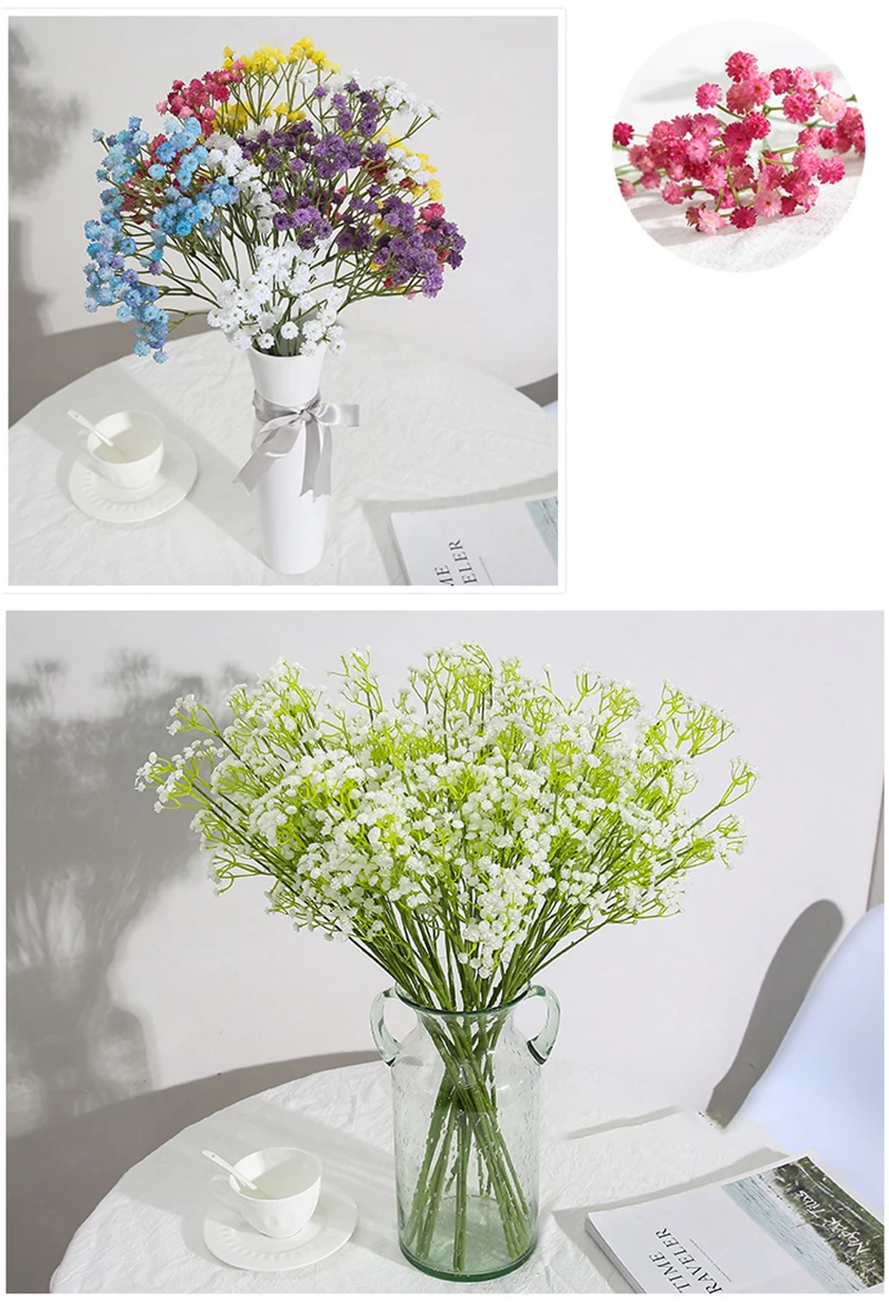 Erxiaobao поддельные семена растений(Гипсофила) Искусственные цветы babysbreat Gypsophila сушеные пластиковые цветы Крытый Свадебный дом украшение