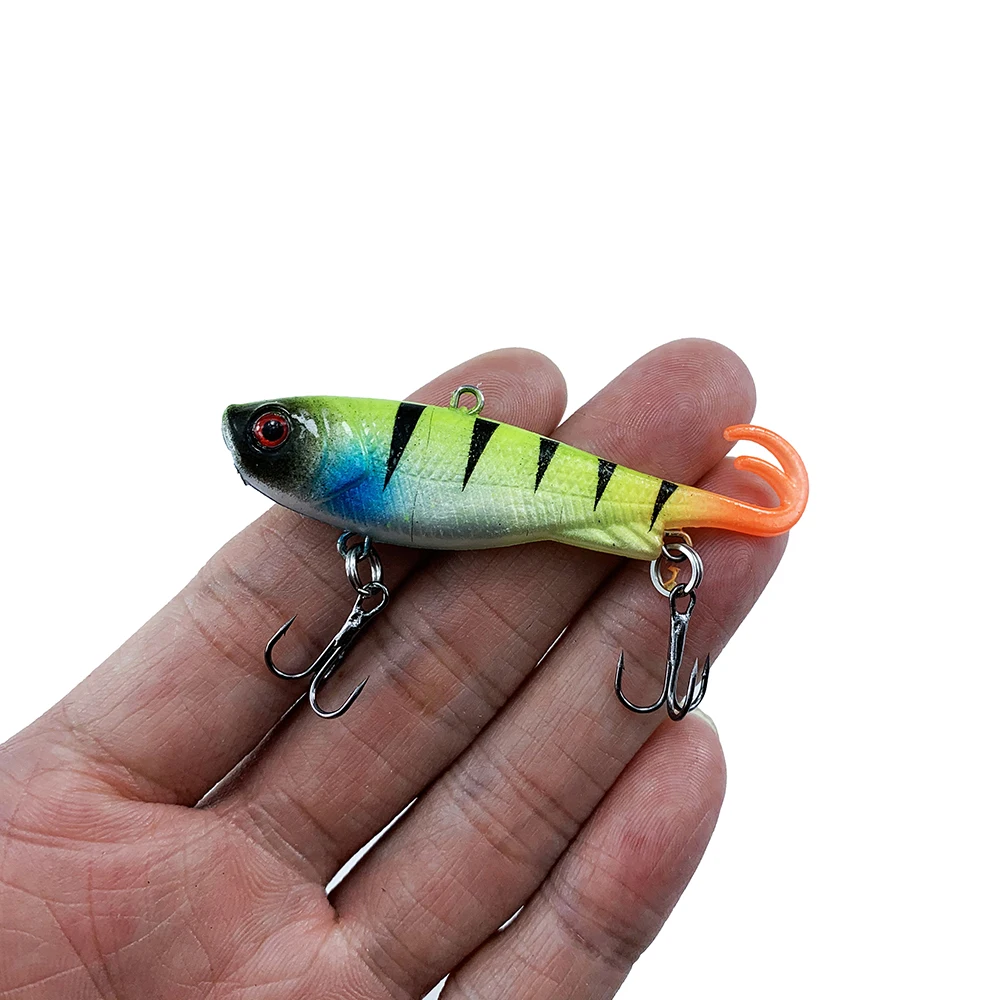 7 см 12 5 г Мягкая кожа Swimbait Vib ледяная Рыбная приманка вобблер Pesca раковина из
