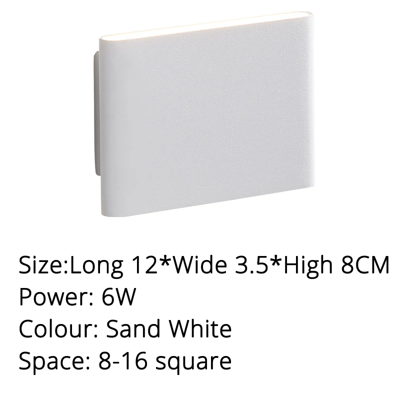 12X3.5X8CM 6W Современный настенный светильник для гостиной, телевизора, шкафа, коридора, прохода, светодиодные прикроватные лампы для спальни - Цвет абажура: 12X3.5X8CM 6W