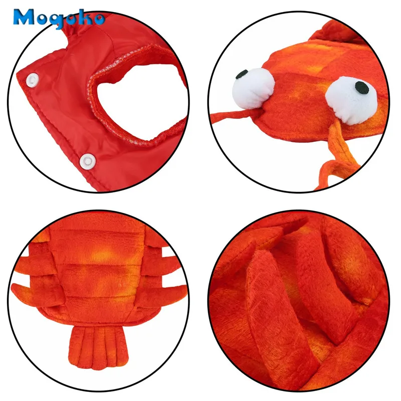 Mogoko, новинка, 1 костюм лобстера для собак и кошек, платье для косплея на Хэллоуин, Красная толстовка с капюшоном для щенков, теплая одежда, Размеры S/M/L/XL на выбор