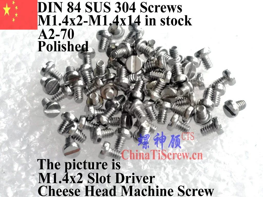 DIN 84 SUS 304 4 M1.4 винт M1.4x2 M1.4x2.5 M1.4x3 M1.4x3.5 M1.4x4 M1.4x5 M1.4x6 M1.4x8 M1.4X10 M1.4x12 M1.4x14 слот драйвер A2-70 |