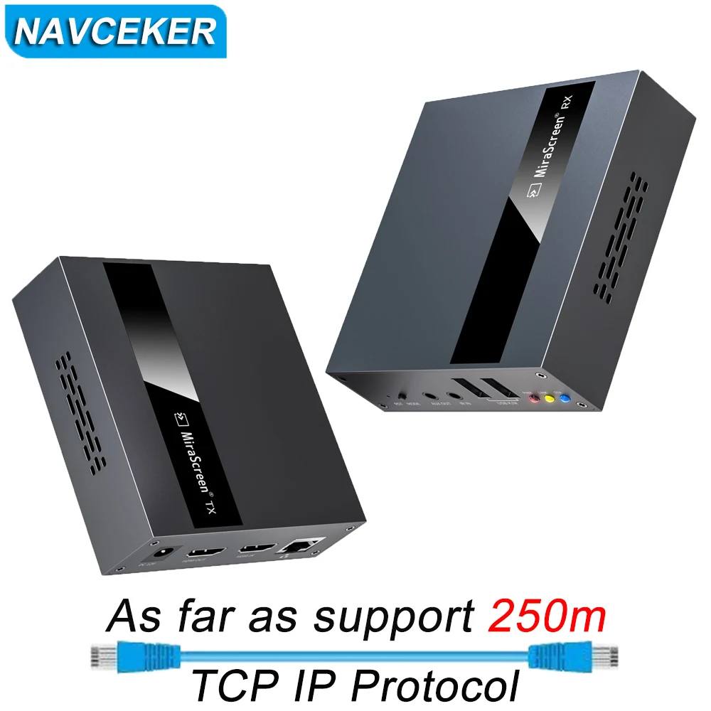 Hdmi sobre o Extensor de Kvm da Rede Ethernet do ip Extensor do Kvm de 2022 250m sobre o Extensor Cat6 de Utp Navceker Hdmi Stp Kvm Rj45 Cat5 –