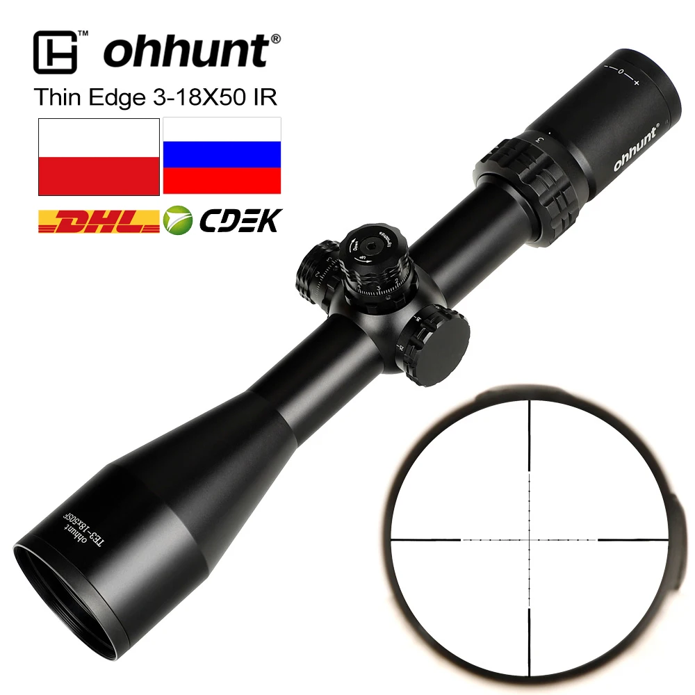 Ohhunt тонкий край 3-18X50 SF тактические оптические прицелы мил Точка Стекло