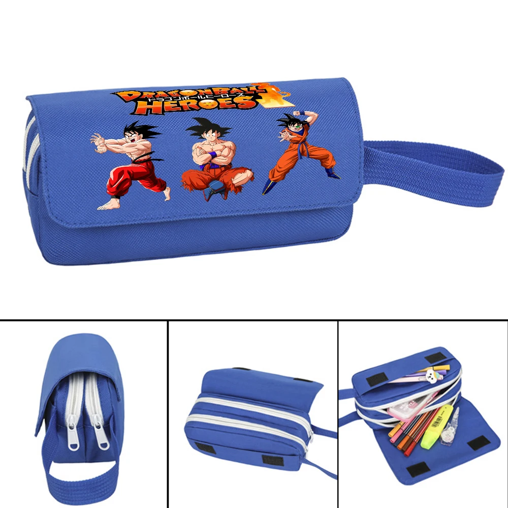 Dragon Ball PencilCase Double Zipper Son Goku Gohan Stationery Bag Student School Pen Case Box Large Capacity Pencil | Дом и сад