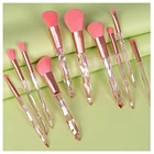 10 шт.Партия набор кистей для макияжа для лица, основы, пудры, румян, контура, теней, бровей, косметики, растушевки, набор кистей для макияжа