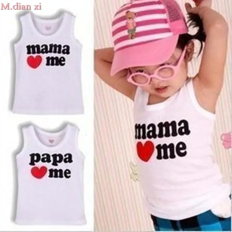 Новая футболка с надписью «love mom and Dad», детская одежда, летняя рубашка для маленьких мальчиков и девочек, хлопковая футболка, одежда с героями мультфильмов, распродажа