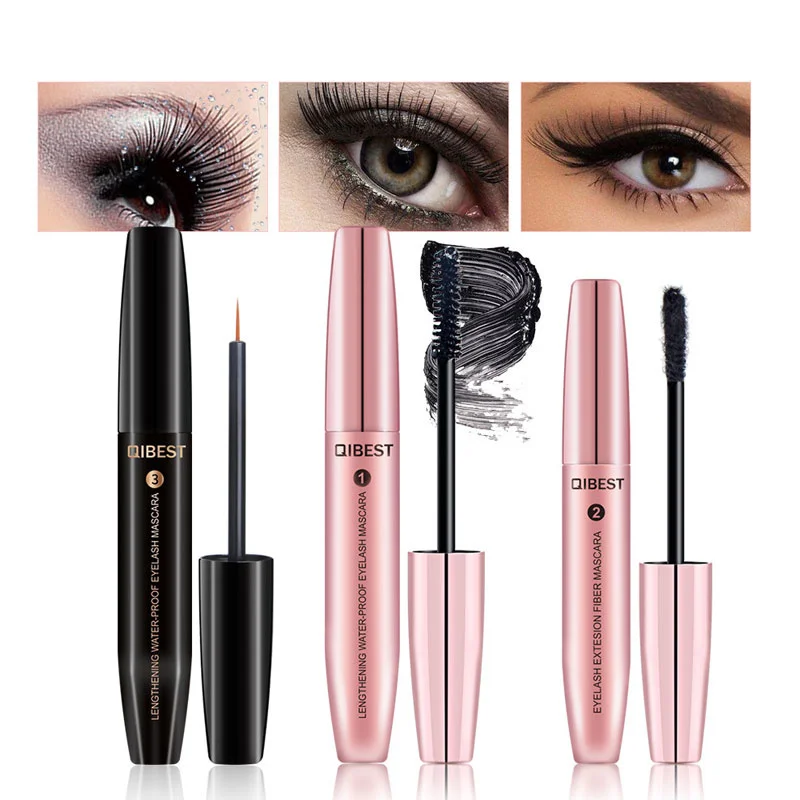 

3uds Mascara Set lengthening eyelashes lengthening makeup professional eye waterproof long-term quick drying