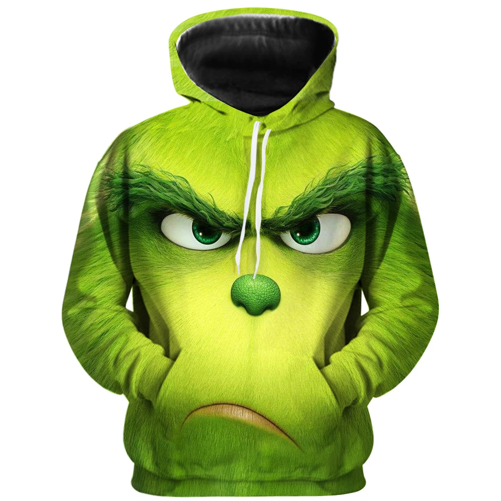 How the Grinch палантин с рождественским принтом Мужские Толстовки Новая мода Забавный