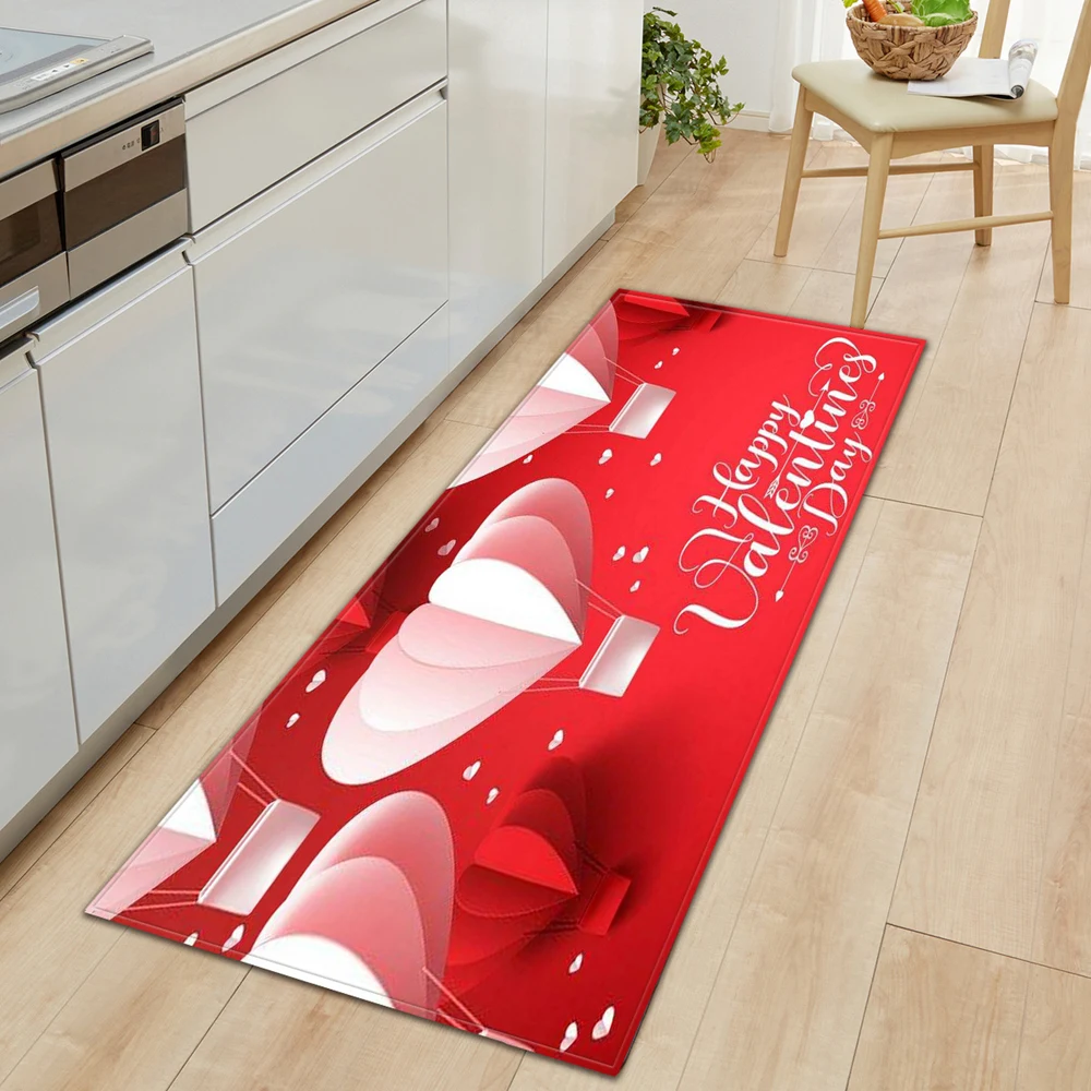Противоскользящий коврик на День святого Валентина для кухни спальни ванной