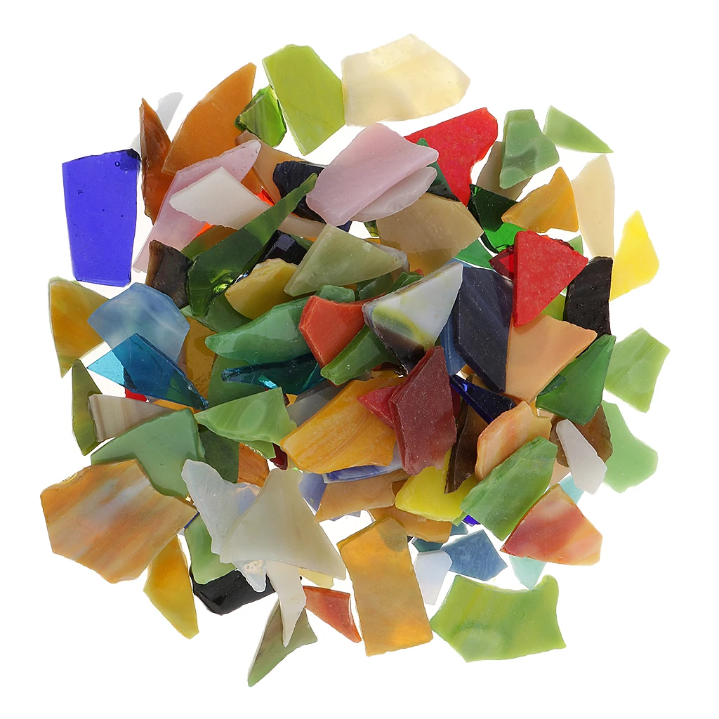 Multicolor Irregular Glass Pieces Mosaic Tiles for Art Crafts 10-30mm | Дом и сад