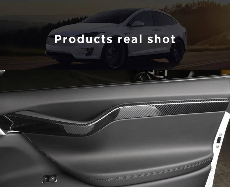 LUCKEASY автомобиля волокна обивки двери ленты ABS патч для Tesla модель X- с украшением в виде пуговицы Защита 4 шт./компл