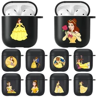 disney belle cover airpods case for apple airpods 1 2 black tpu bluetooth earphone charging for airpods 2 1 box casing shell bag
