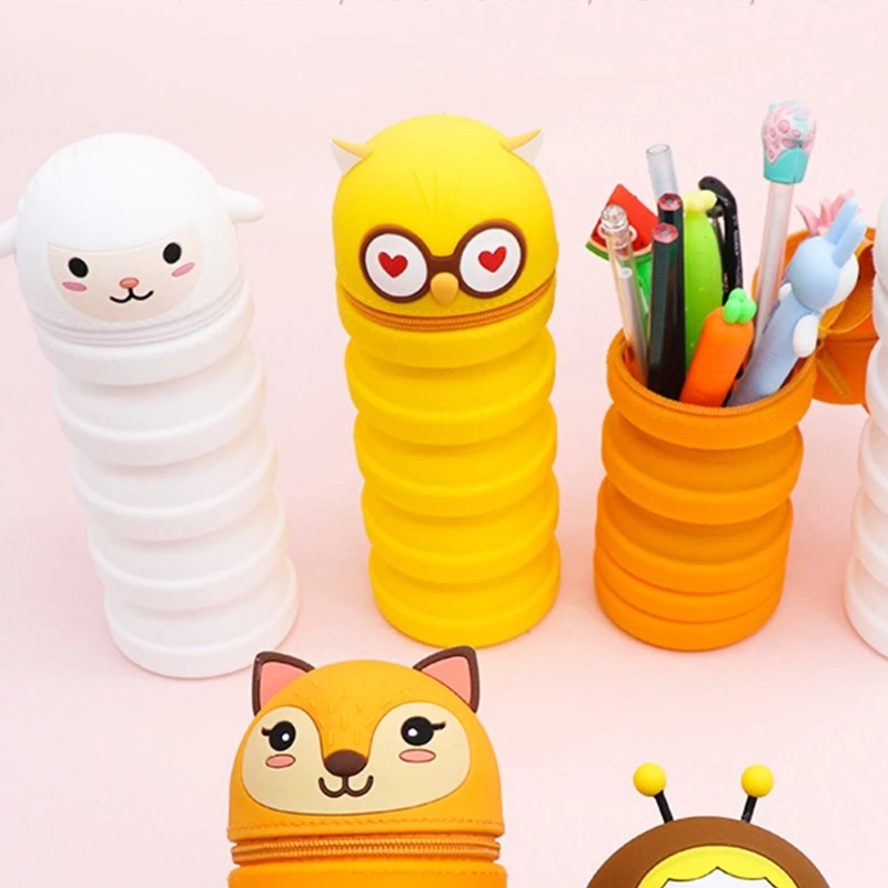 

DXAB креативный силиконовый чехол для ручки с животными большая прозрачная Водонепроницаемая Новинка декомпрессионная сумка для ручек клас...