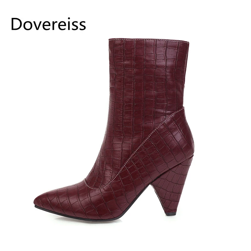 

Женские ботильоны с острым носком, ботинки на прозрачном каблуке, Размеры 35-47, обувь для зимы