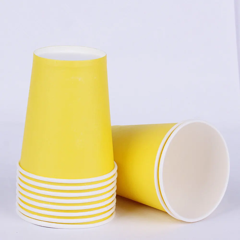 10 шт./лот, разноцветные одноразовые тарелки с диском, бумажная кастрюля для торта, украшение «сделай сам» для детей, дня рождения, свадьбы, посуда