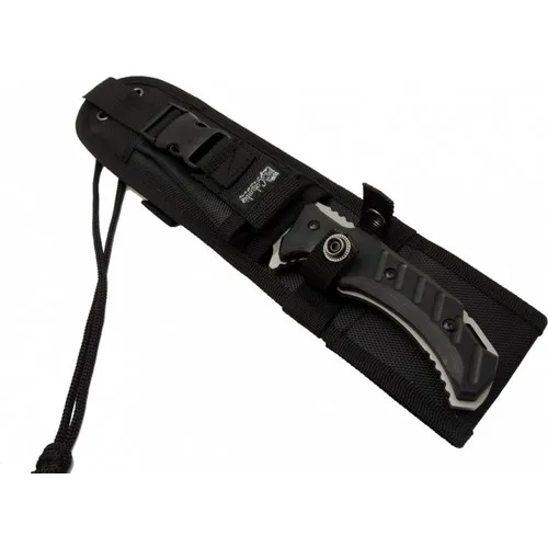 Кожаный нож для кемпинга и охоты черный с наклонным лезвием эргономичная