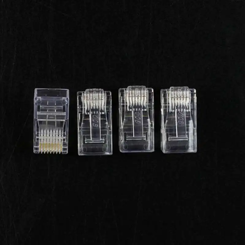 150 шт RJ45 8P8C сетевой кабель CAT5E Cat6 разъем обжимной прозрачный | Строительство и