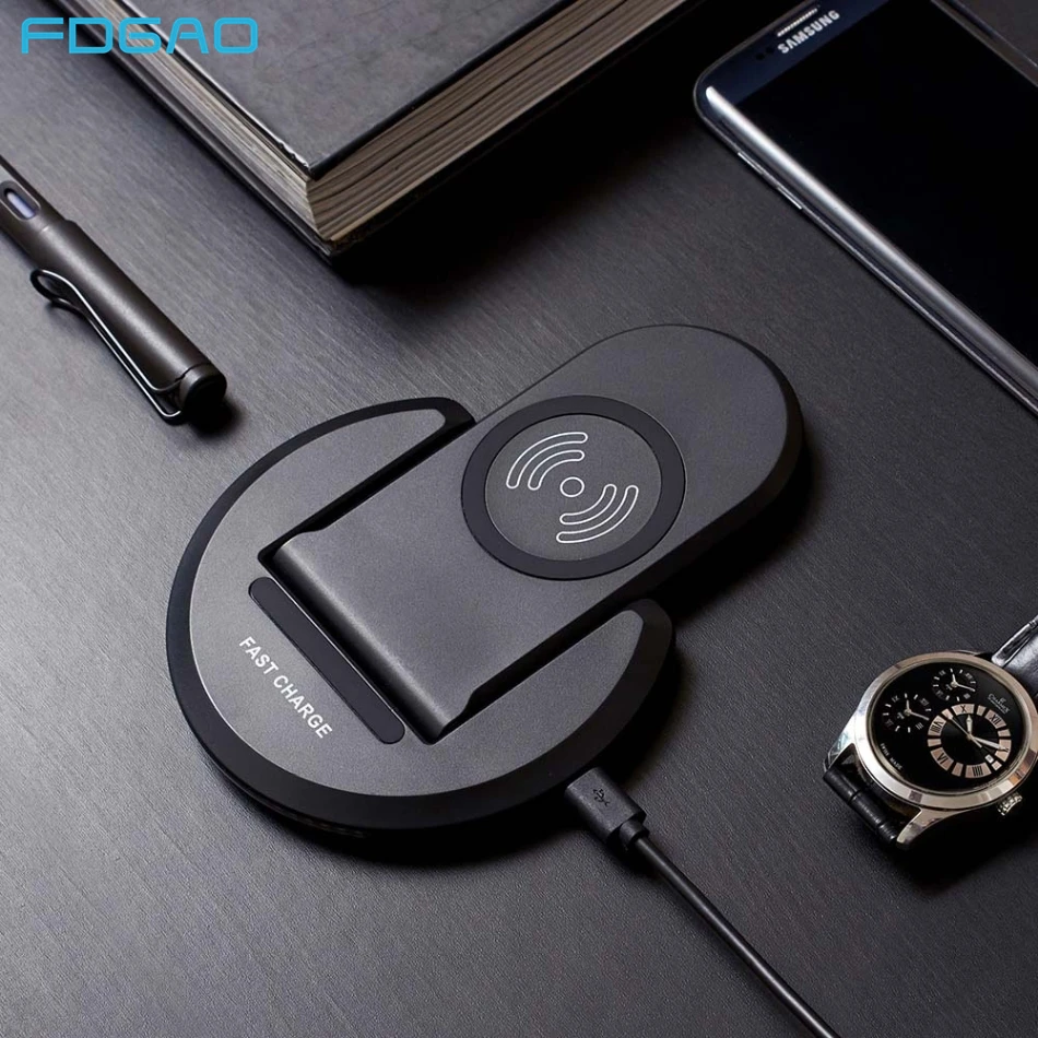 Беспроводное зарядное устройство FDGAO 10 Вт Быстрая Зарядка Qi подставка для iPhone X XR