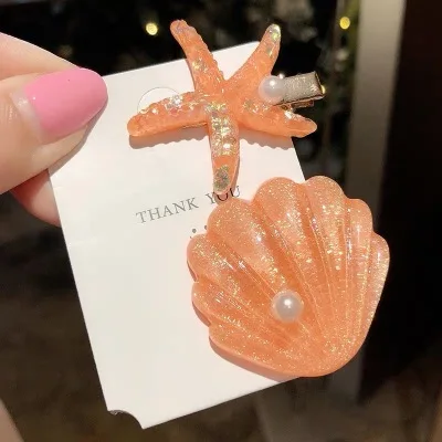 Женские Винтажные заколки для волос девочек модные с жемчужинами и морскими