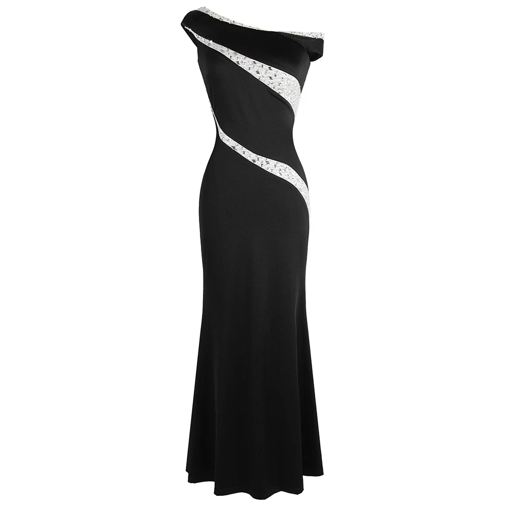 Angel-Fashion, женские вечерние платья, длинные, вырез лодочкой, черные вечерние платья, вечерние платья, подарок на день рождения, платье для мамы, Git, 398