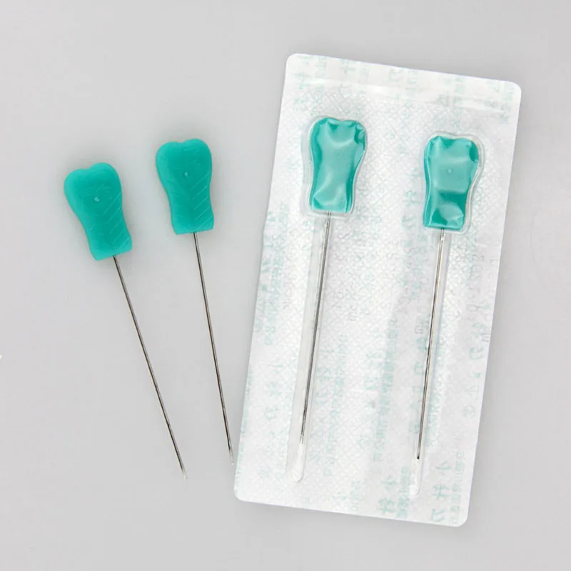 Одноразовая Стерильная акупунктура иглы пластиковые ручки лезвие плоский край