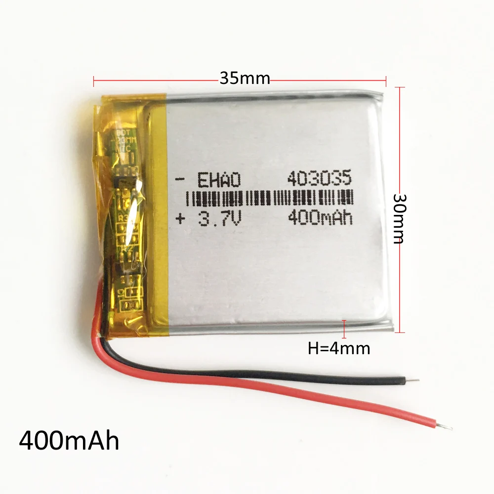EHAO 403035 3 7 V 400mAh литий полимерная LiPo аккумуляторная батарея для Mp3 DVD камеры GPS bluetooth