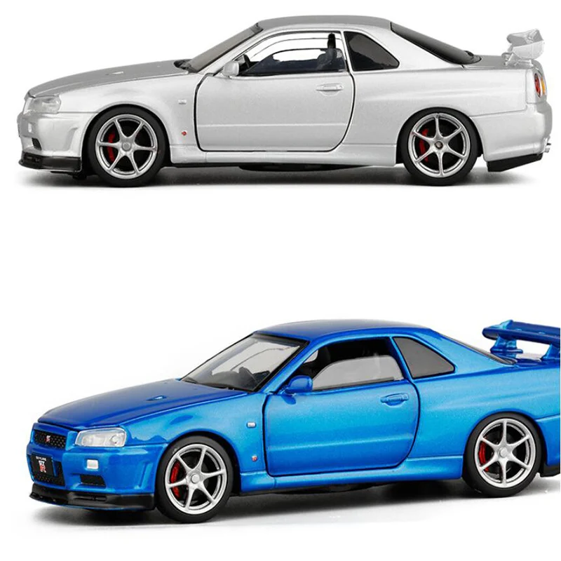Брелок для автомобильных ключей модель 1:32 Новый Nissan-R34 SKYLINE автомобиля Japan JDM