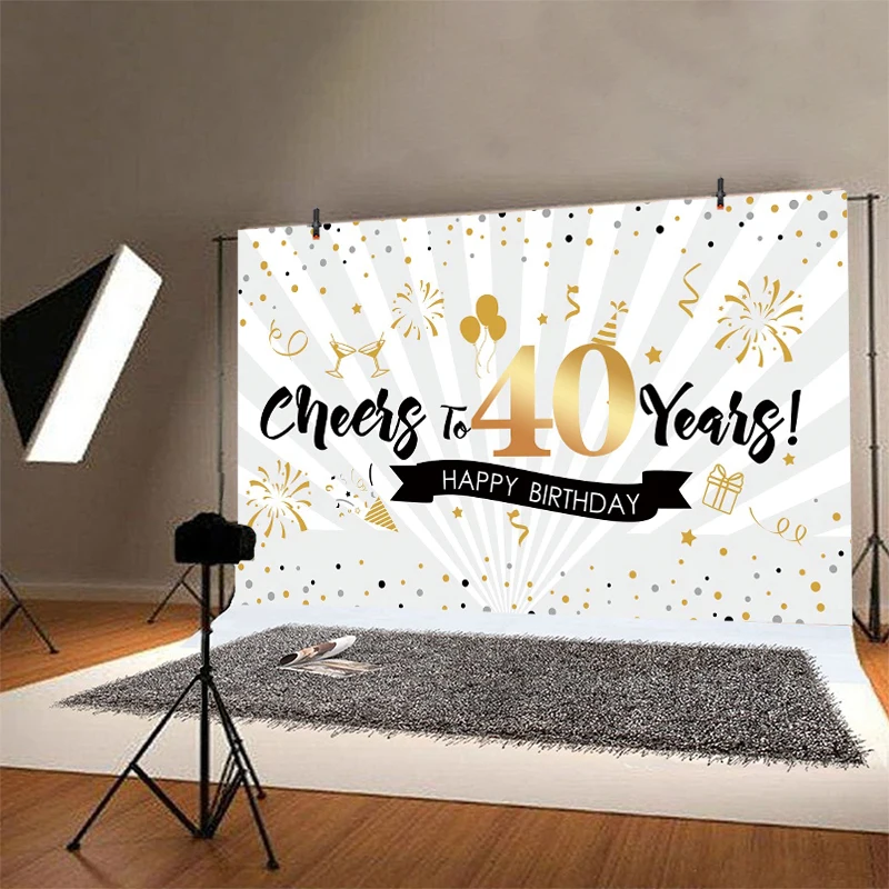 40th фон леди Для мужчин взрослых счастливый День рождения золотой знак фотография