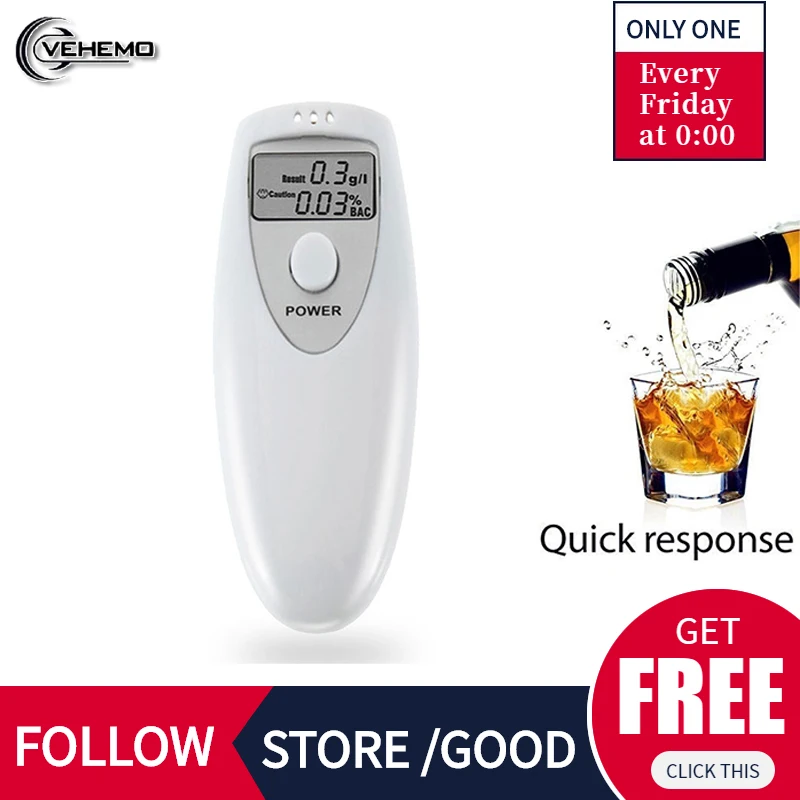 Алкотестер брелок профессиональный анализатор дыхания с ЖК экраном