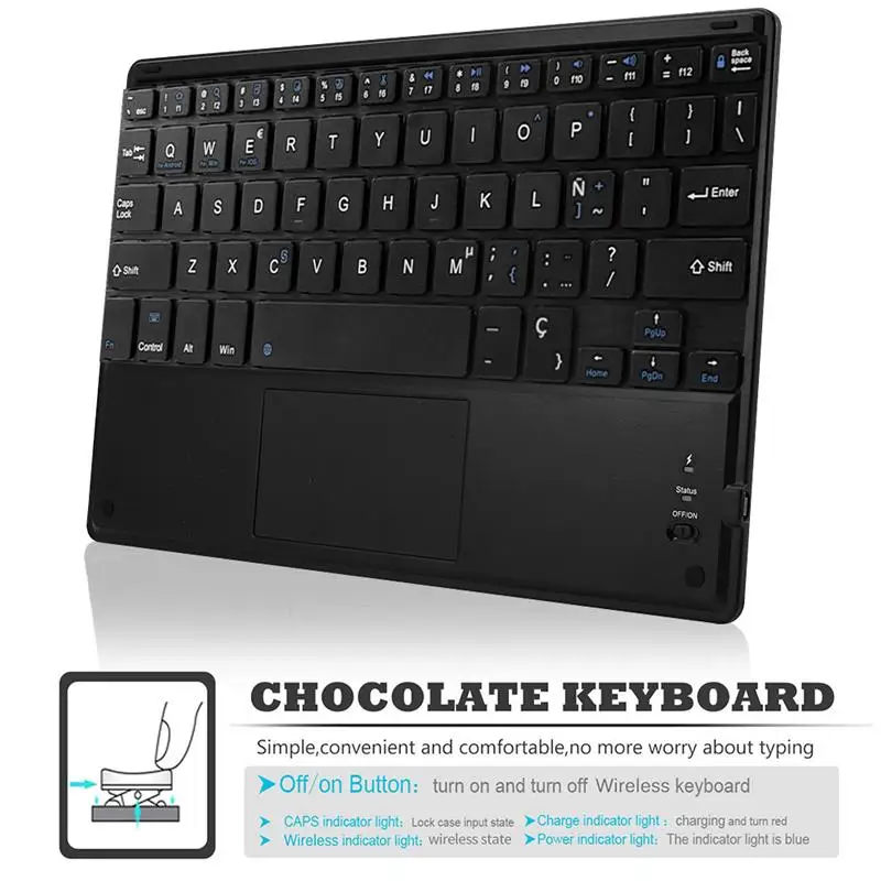 Чехол с сенсорной клавиатурой для iPad 10 2 2019 кожаный чехол русской испанской Bluetooth