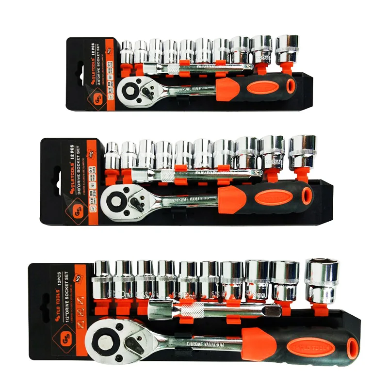 Набор торцевых ключей CRV с реверсивным храповым механизмом 1/4 дюйма 3/8 1/2