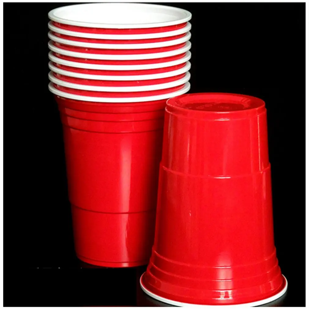 

10pcs 450Ml Red Disposable Plastic Cup Party Cup Bar Restaurant Supplies Household Items For Home Supplies