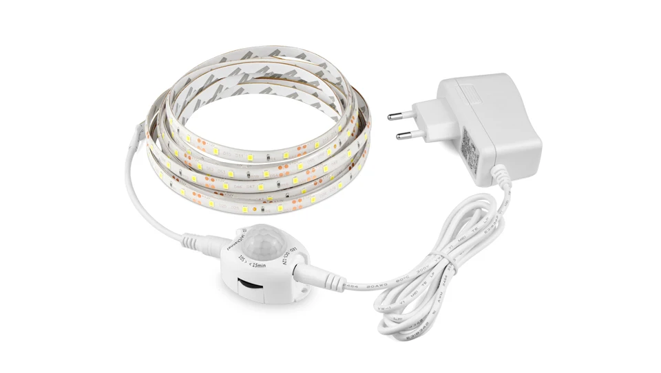 IP65 SMD 5050 2835 Светодиодный лента Диодная лента DC 12 В PIR датчик движения светодиодные полосы света ЕС США адаптер 1 м-5 м клейкая светодиодная кухонная лампа