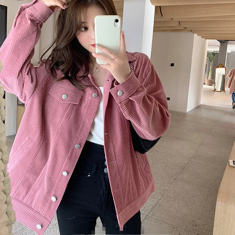 

New Spring And Autumn Casual Women's Fashion Jacket Corduroy Coat